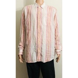 Tommy Bahama Mens 100% Linen Striped Long Sleeve Relax Shirt Sz XL